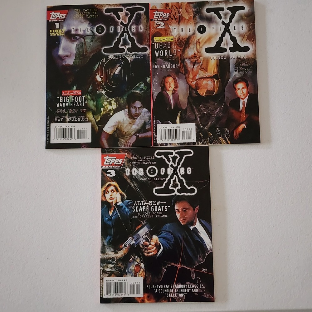 Topps The X-Files Comics Digest Lot Issues #1 #2 #3  Books Vintage Sci-Fi Horror